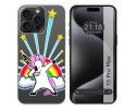 Funda Silicona Transparente compatible con IPhone 15 Pro Max (6.7) diseño Unicornio Dibujos