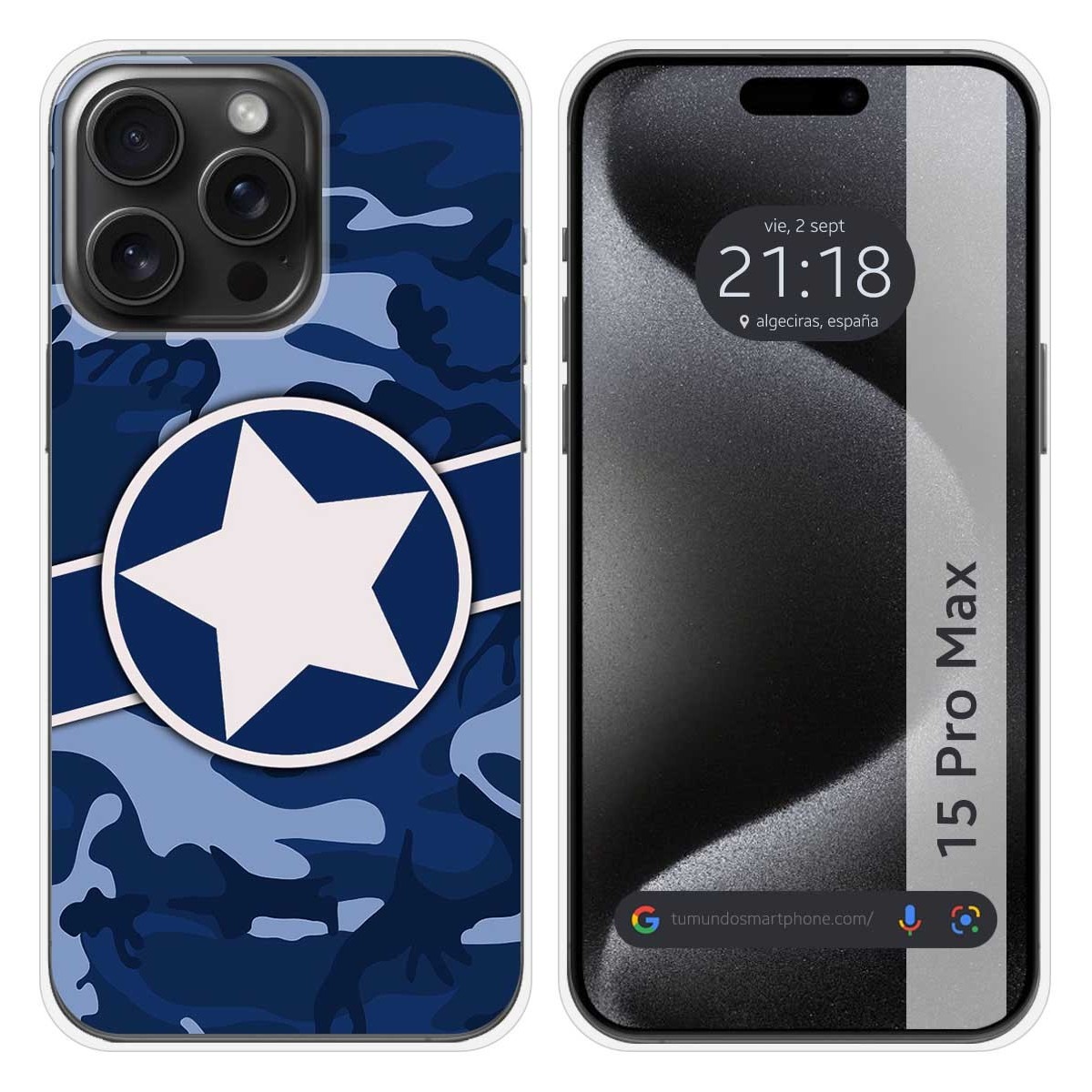 Funda Silicona compatible con IPhone 15 Pro Max (6.7) diseño Camuflaje 03 Dibujos