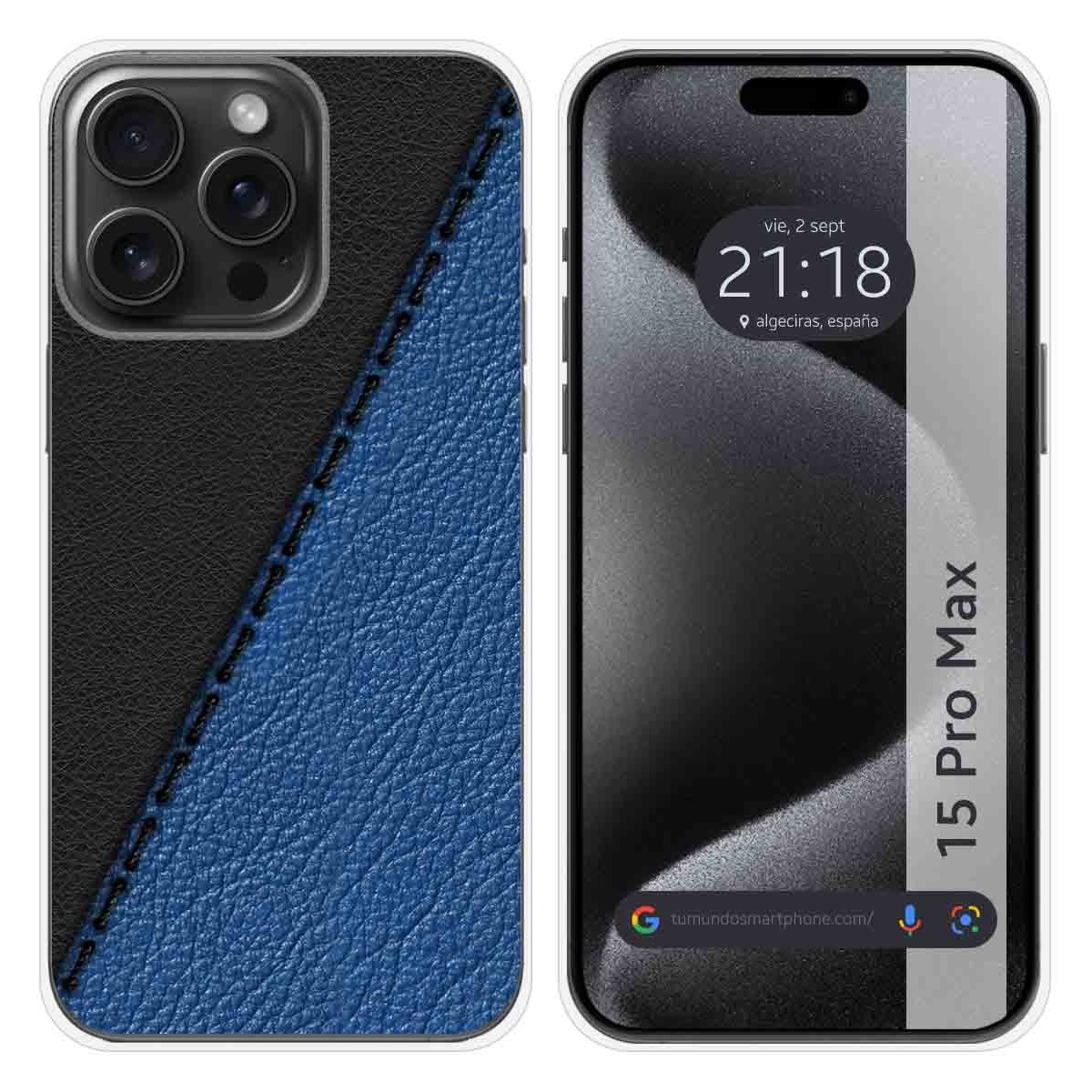 Funda Silicona compatible con IPhone 15 Pro Max (6.7) diseño Cuero 02 Dibujos