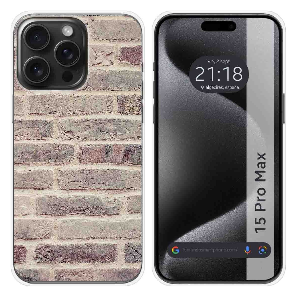 Funda Silicona compatible con IPhone 15 Pro Max (6.7) diseño Ladrillo 01 Dibujos