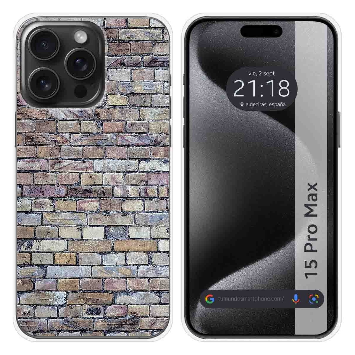 Funda Silicona compatible con IPhone 15 Pro Max (6.7) diseño Ladrillo 02 Dibujos