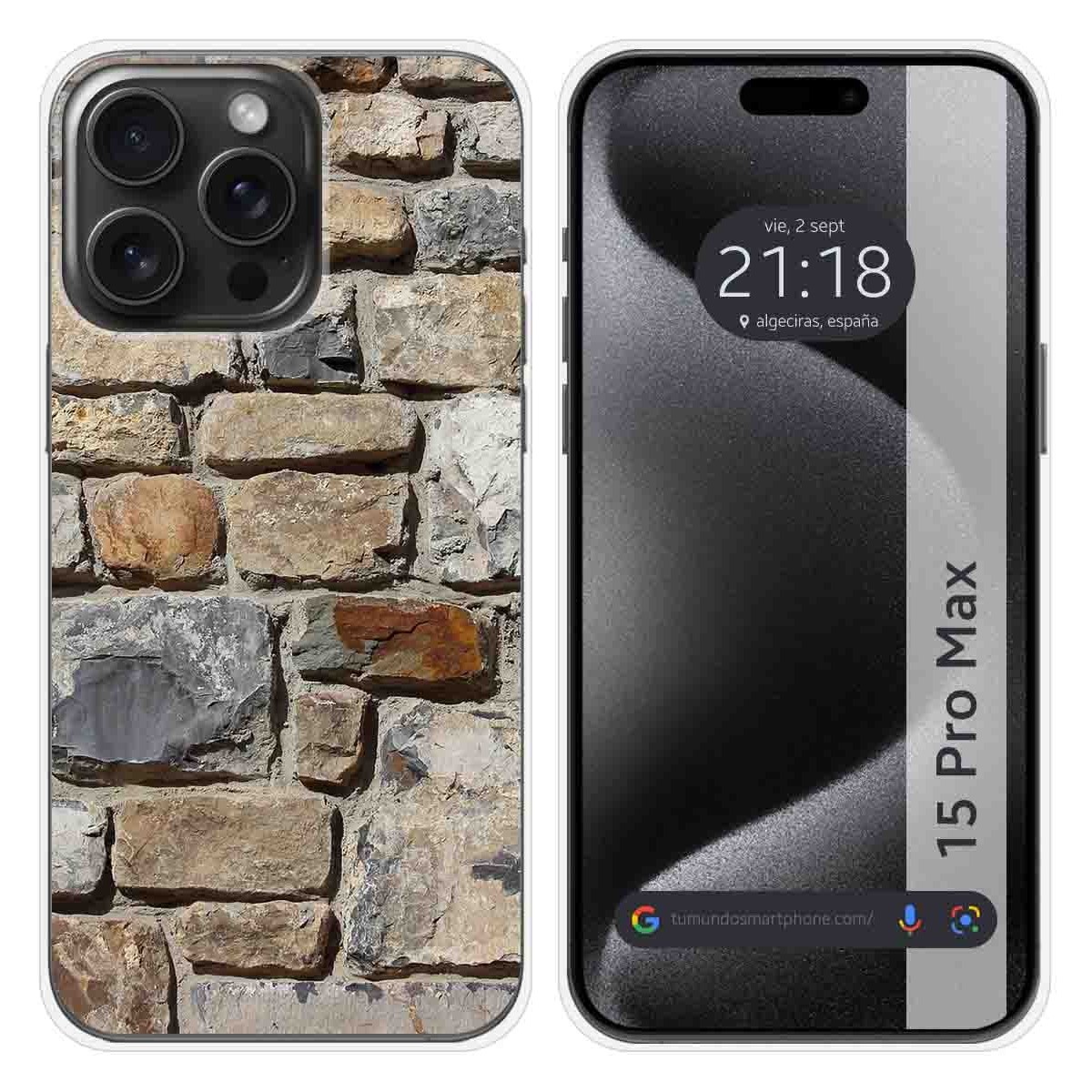 Funda Silicona compatible con IPhone 15 Pro Max (6.7) diseño Ladrillo 03 Dibujos