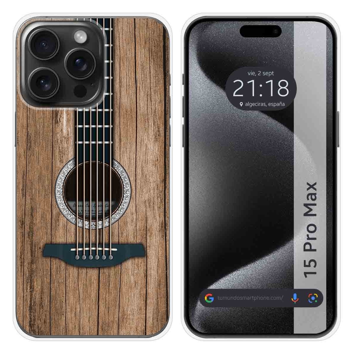 Funda Silicona compatible con IPhone 15 Pro Max (6.7) diseño Madera 11 Dibujos