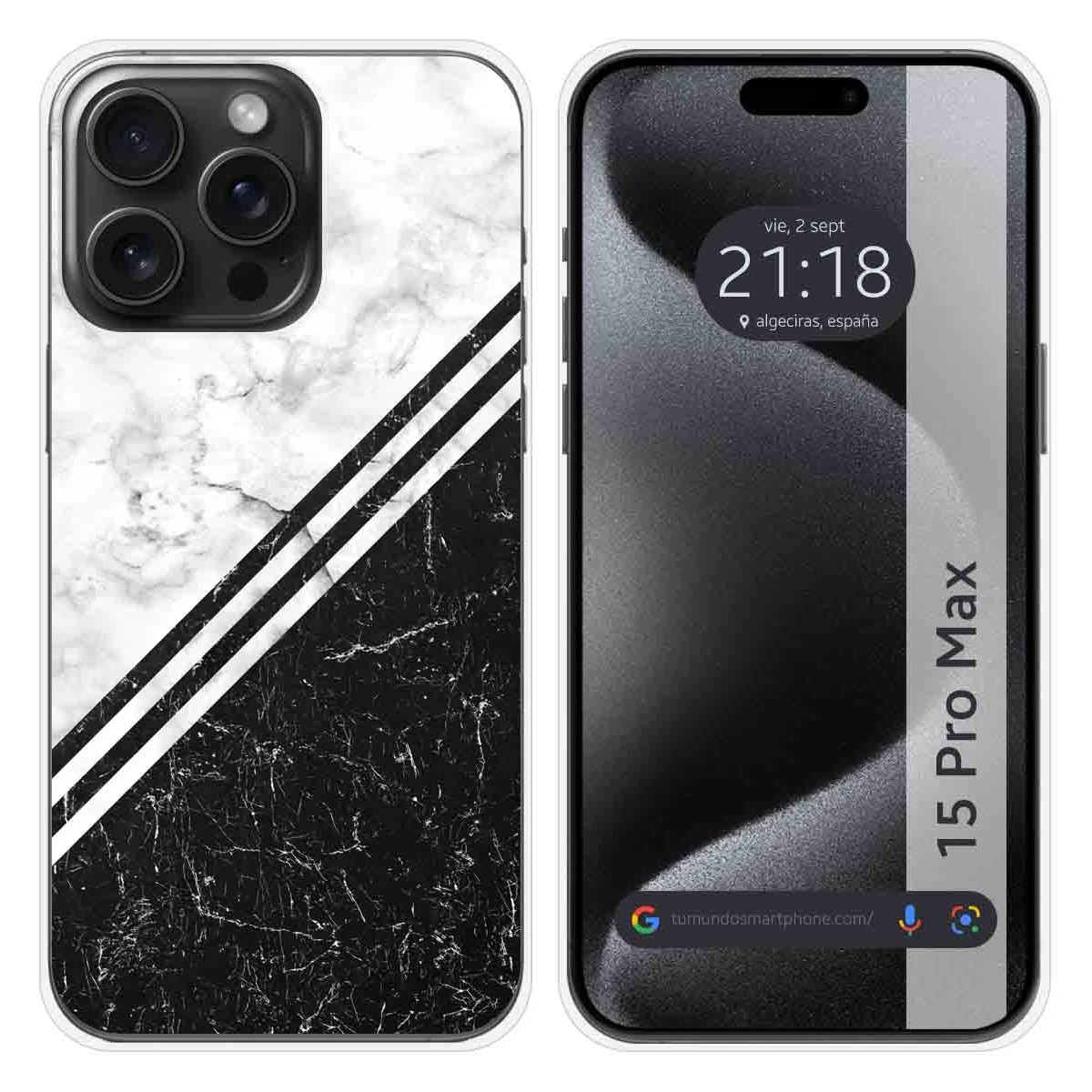 Funda Silicona compatible con IPhone 15 Pro Max (6.7) diseño Mármol 01 Dibujos