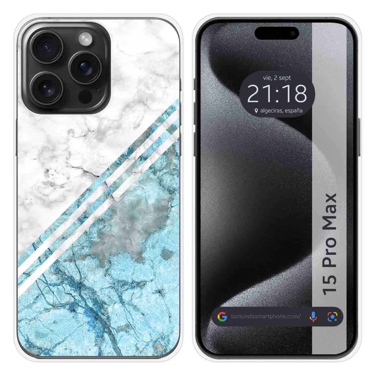 Funda Silicona compatible con IPhone 15 Pro Max (6.7) diseño Mármol 02 Dibujos