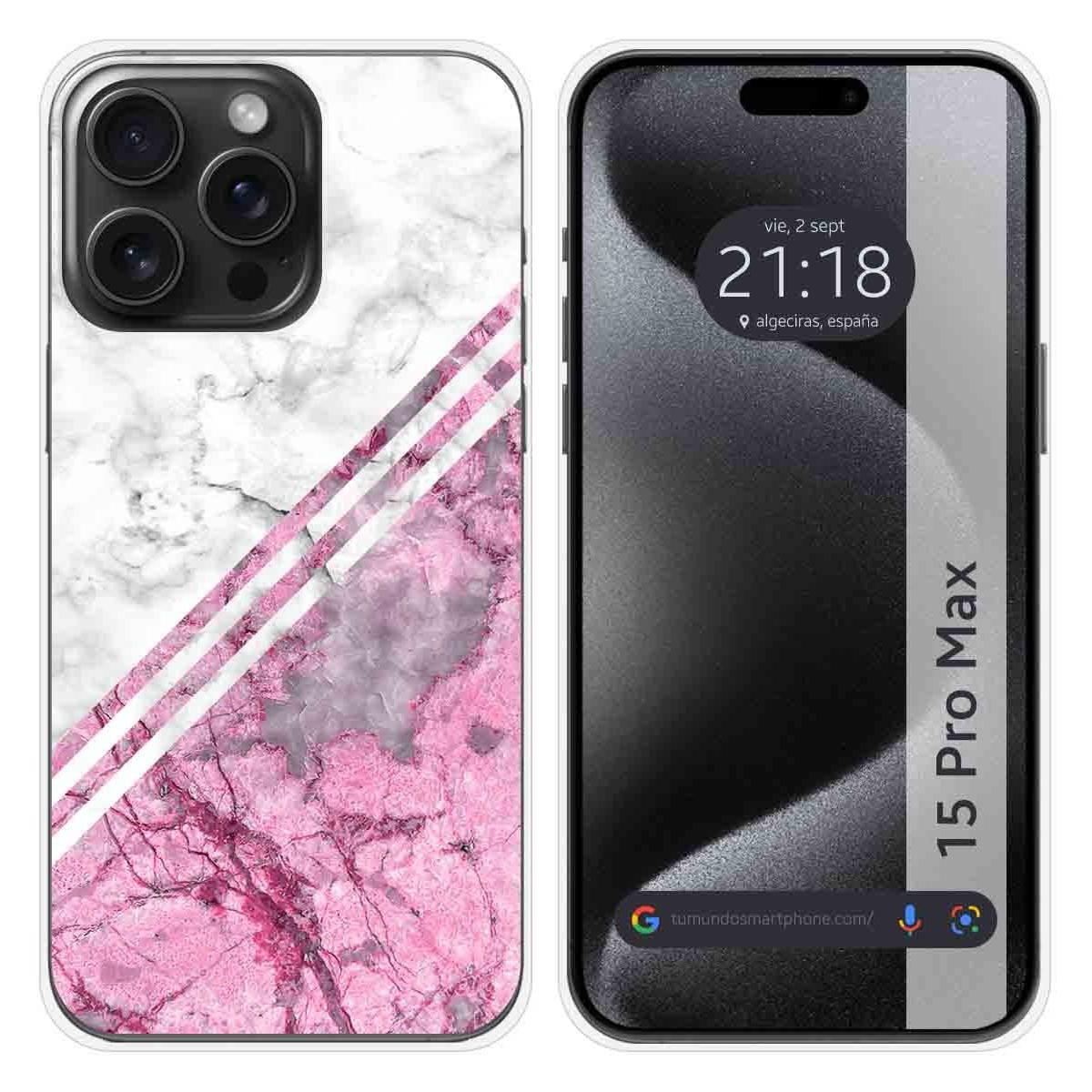 Funda Silicona compatible con IPhone 15 Pro Max (6.7) diseño Mármol 03 Dibujos