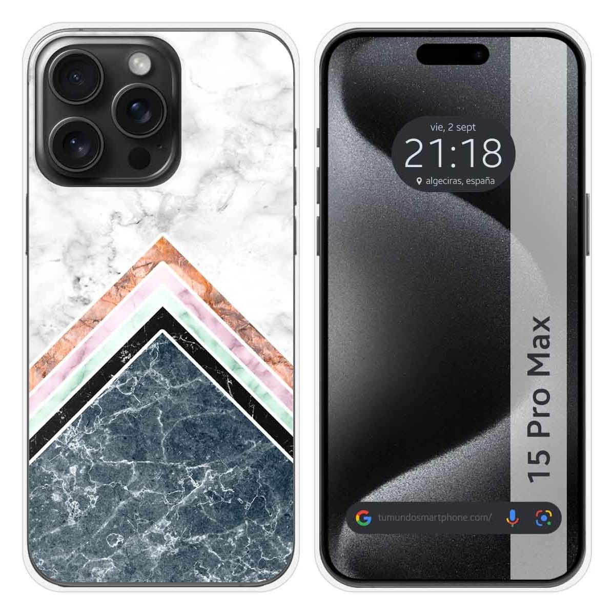 Funda Silicona compatible con IPhone 15 Pro Max (6.7) diseño Mármol 05 Dibujos