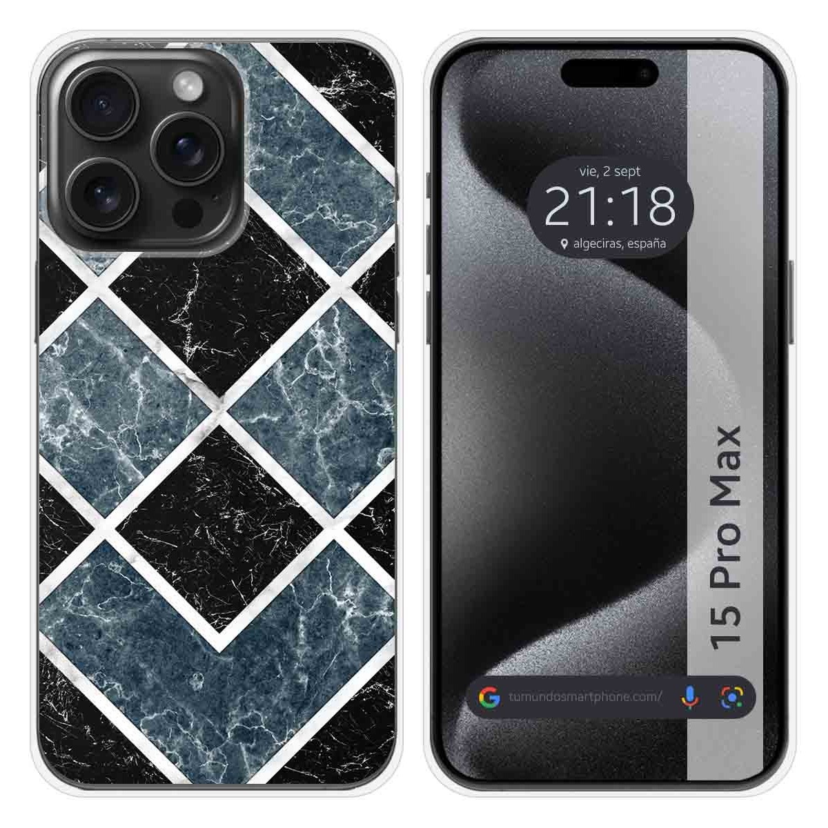 Funda Silicona compatible con IPhone 15 Pro Max (6.7) diseño Mármol 06 Dibujos