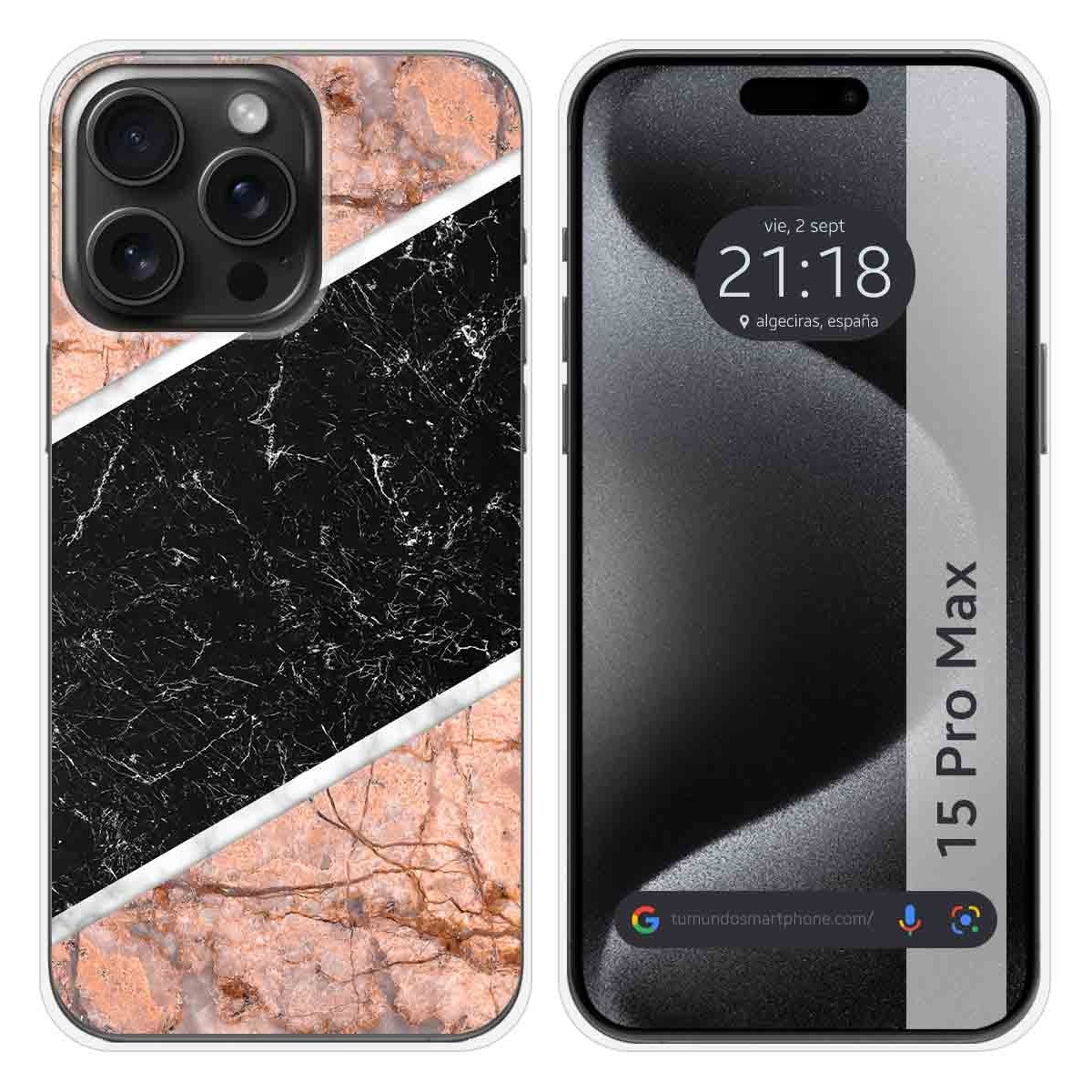 Funda Silicona compatible con IPhone 15 Pro Max (6.7) diseño Mármol 07 Dibujos