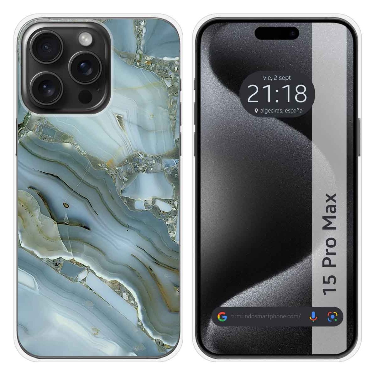 Funda Silicona compatible con IPhone 15 Pro Max (6.7) diseño Mármol 09 Dibujos