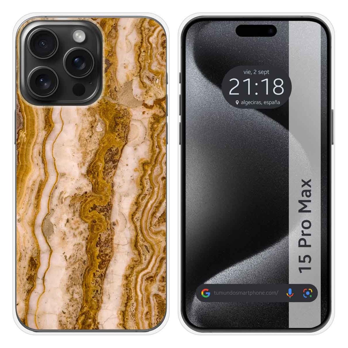 Funda Silicona compatible con IPhone 15 Pro Max (6.7) diseño Mármol 10 Dibujos