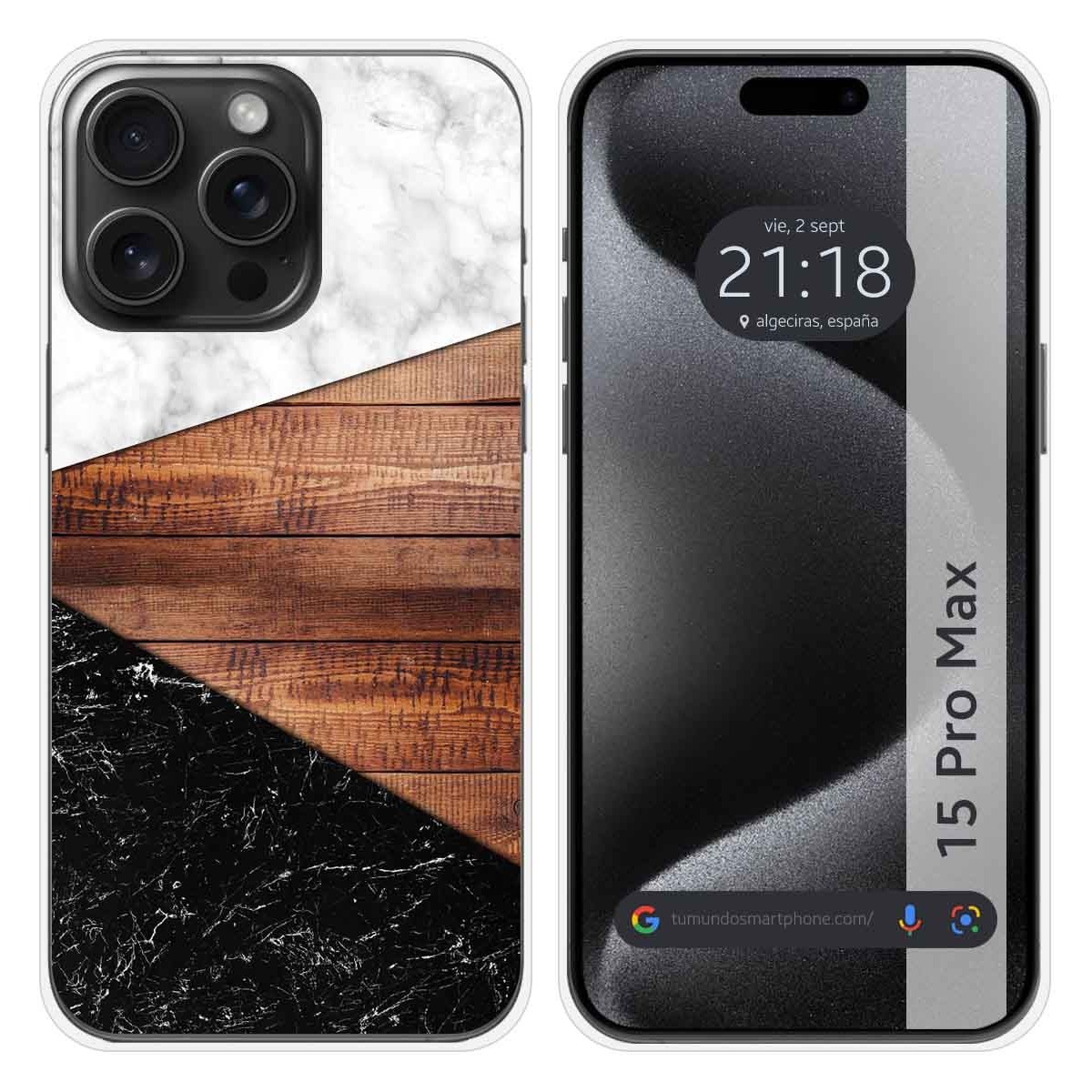 Funda Silicona compatible con IPhone 15 Pro Max (6.7) diseño Mármol 11 Dibujos