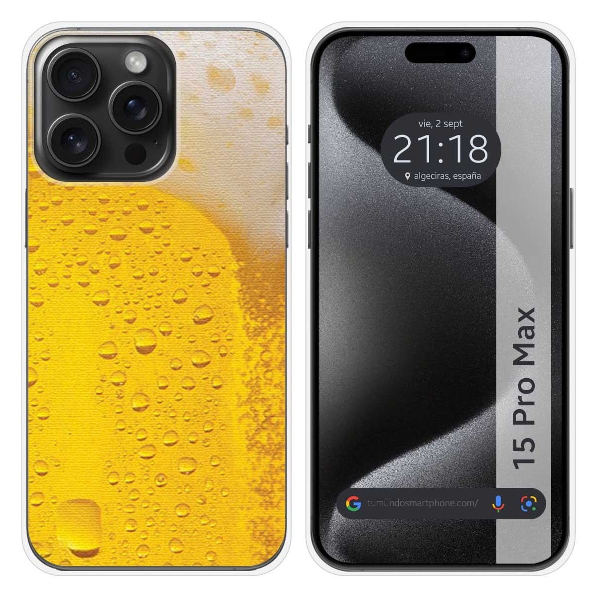 Funda Silicona compatible con IPhone 15 Pro Max (6.7) diseño Cerveza Dibujos