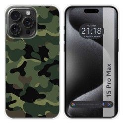 Funda Silicona compatible con IPhone 15 Pro Max (6.7) diseño Camuflaje Dibujos