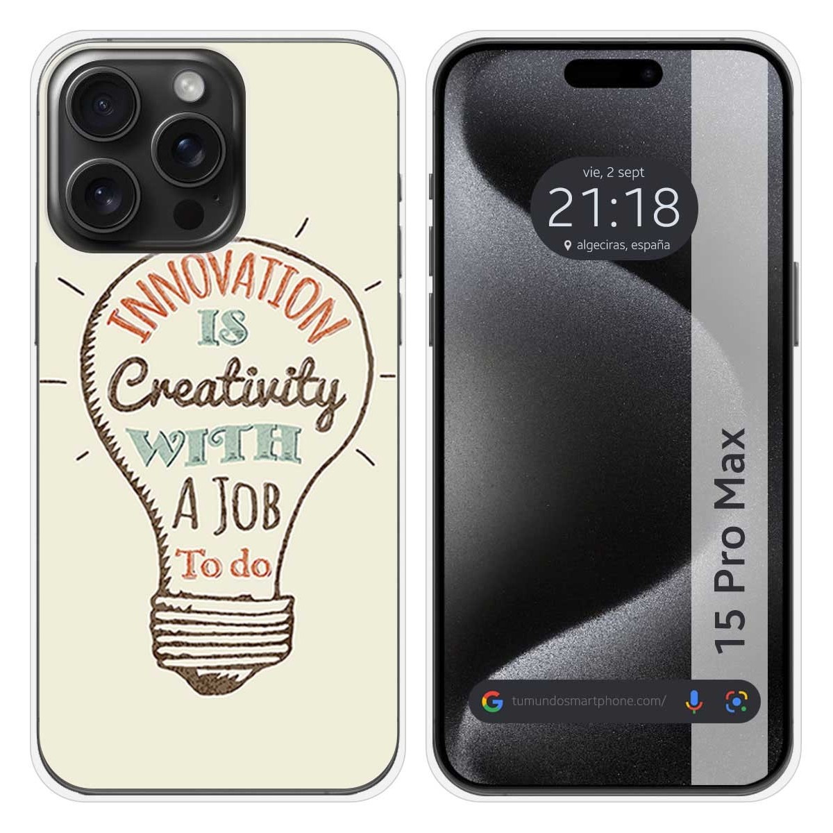 Funda Silicona compatible con IPhone 15 Pro Max (6.7) diseño Creativity Dibujos