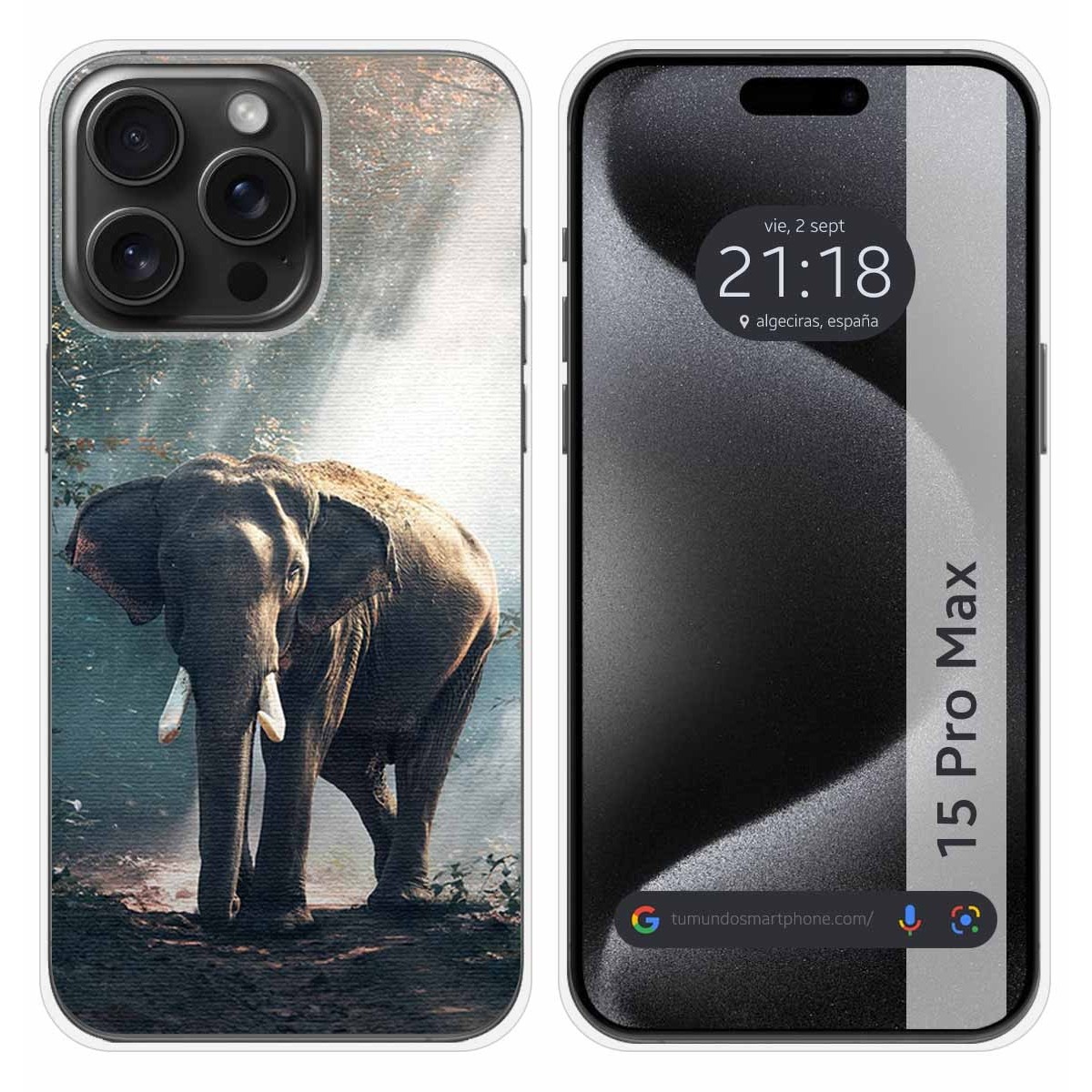 Funda Silicona compatible con IPhone 15 Pro Max (6.7) diseño Elefante Dibujos