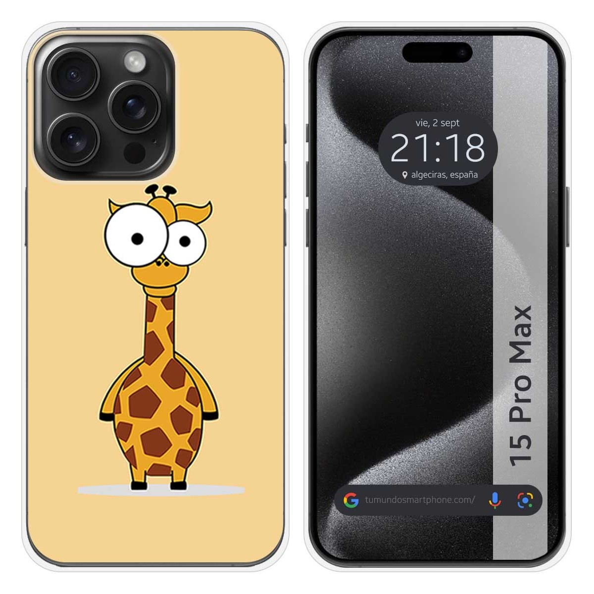 Funda Silicona compatible con IPhone 15 Pro Max (6.7) diseño Jirafa Dibujos
