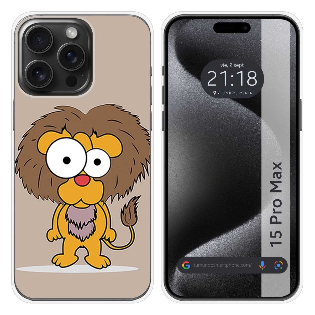 Funda Silicona compatible con IPhone 15 Pro Max (6.7) diseño Leon Dibujos