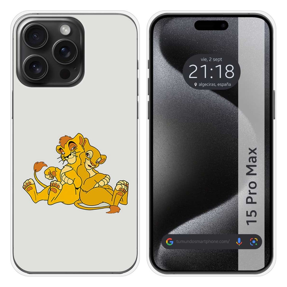 Funda Silicona compatible con IPhone 15 Pro Max (6.7) diseño Leones Dibujos