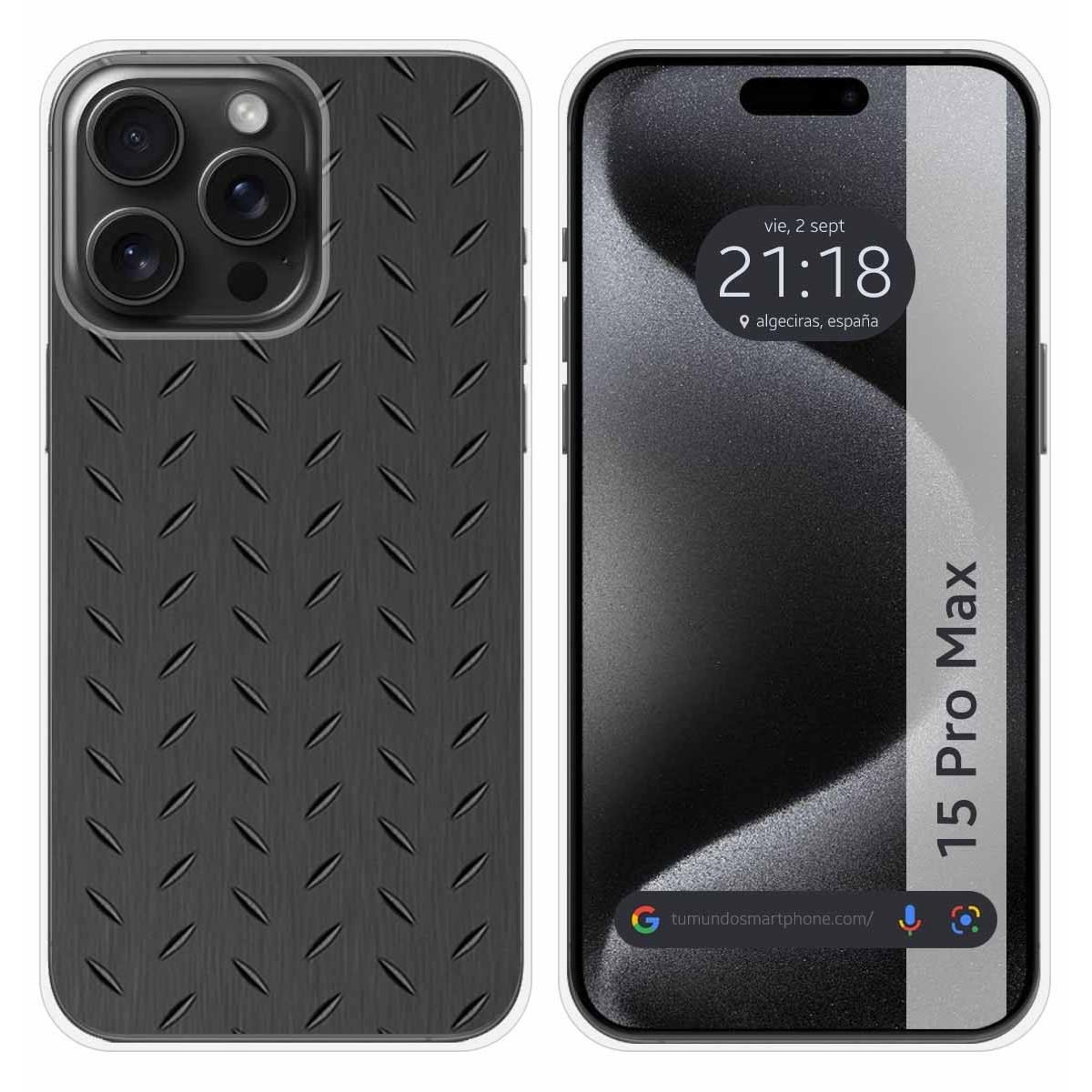 Funda Silicona compatible con IPhone 15 Pro Max (6.7) diseño Metal Dibujos