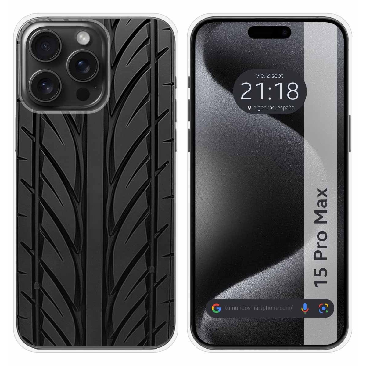 Funda Silicona compatible con IPhone 15 Pro Max (6.7) diseño Neumatico Dibujos