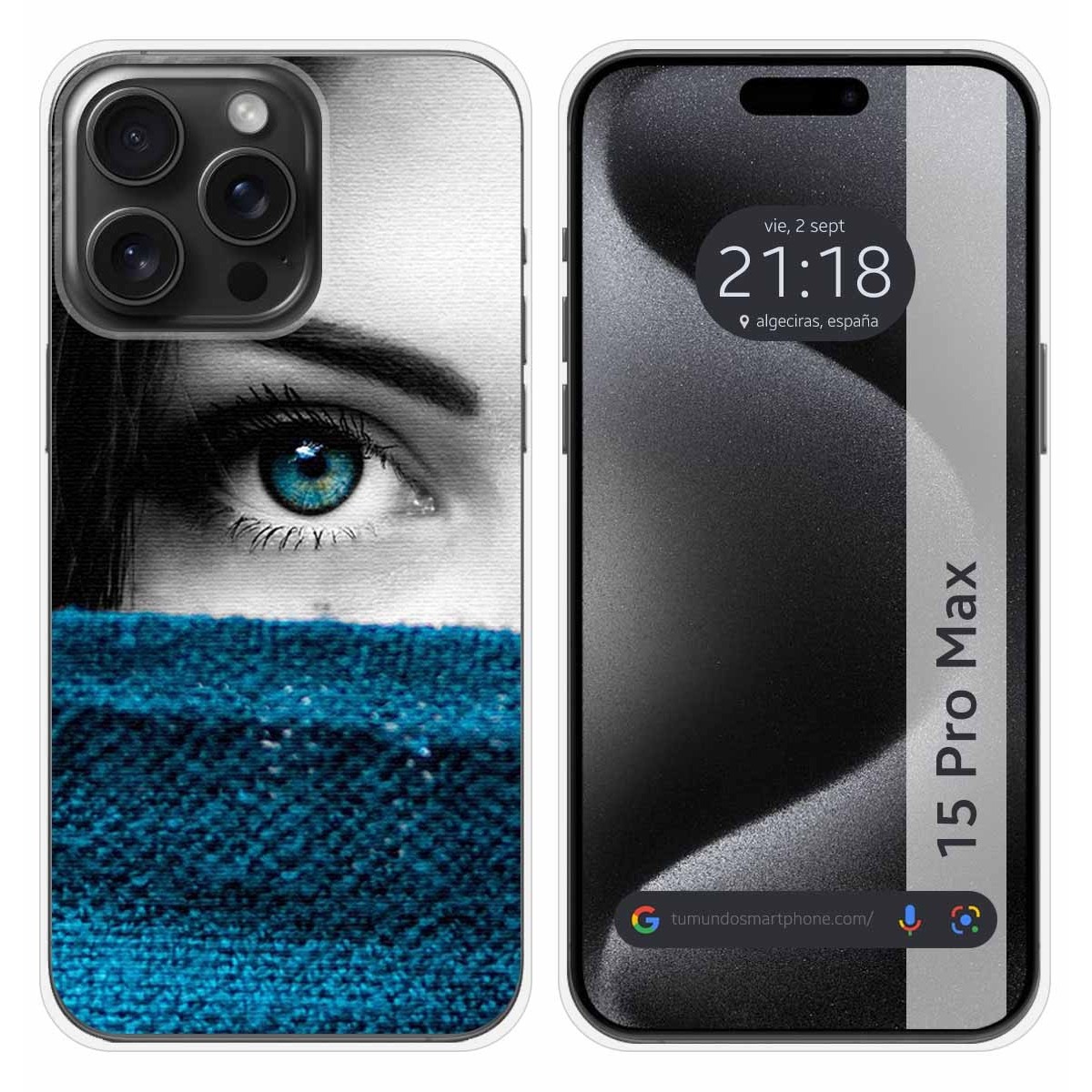 Funda Silicona compatible con IPhone 15 Pro Max (6.7) diseño Ojo Dibujos