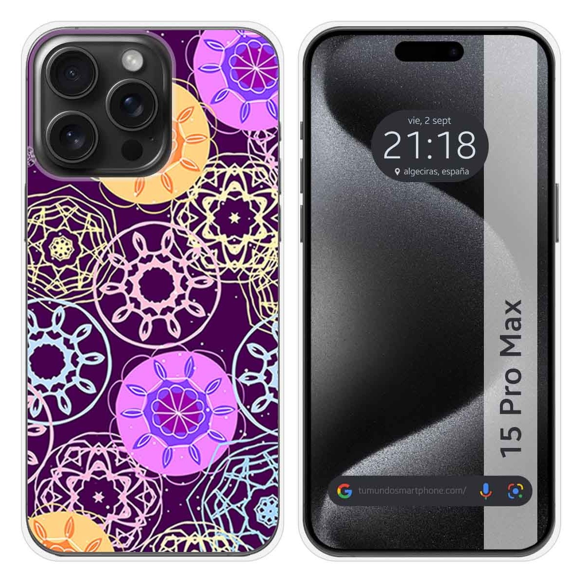 Funda Silicona compatible con IPhone 15 Pro Max (6.7) diseño Radial Dibujos