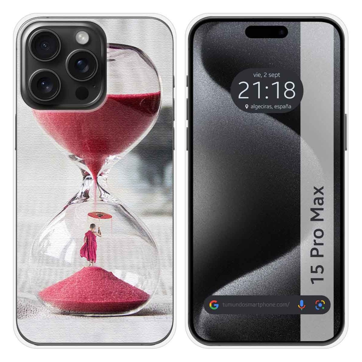 Funda Silicona compatible con IPhone 15 Pro Max (6.7) diseño Reloj Dibujos