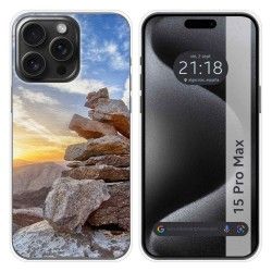 Funda Silicona compatible con IPhone 15 Pro Max (6.7) diseño Sunset Dibujos
