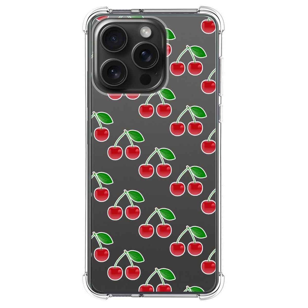 Funda Silicona Antigolpes compatible con IPhone 15 Pro Max (6.7) diseño Cerezas Dibujos