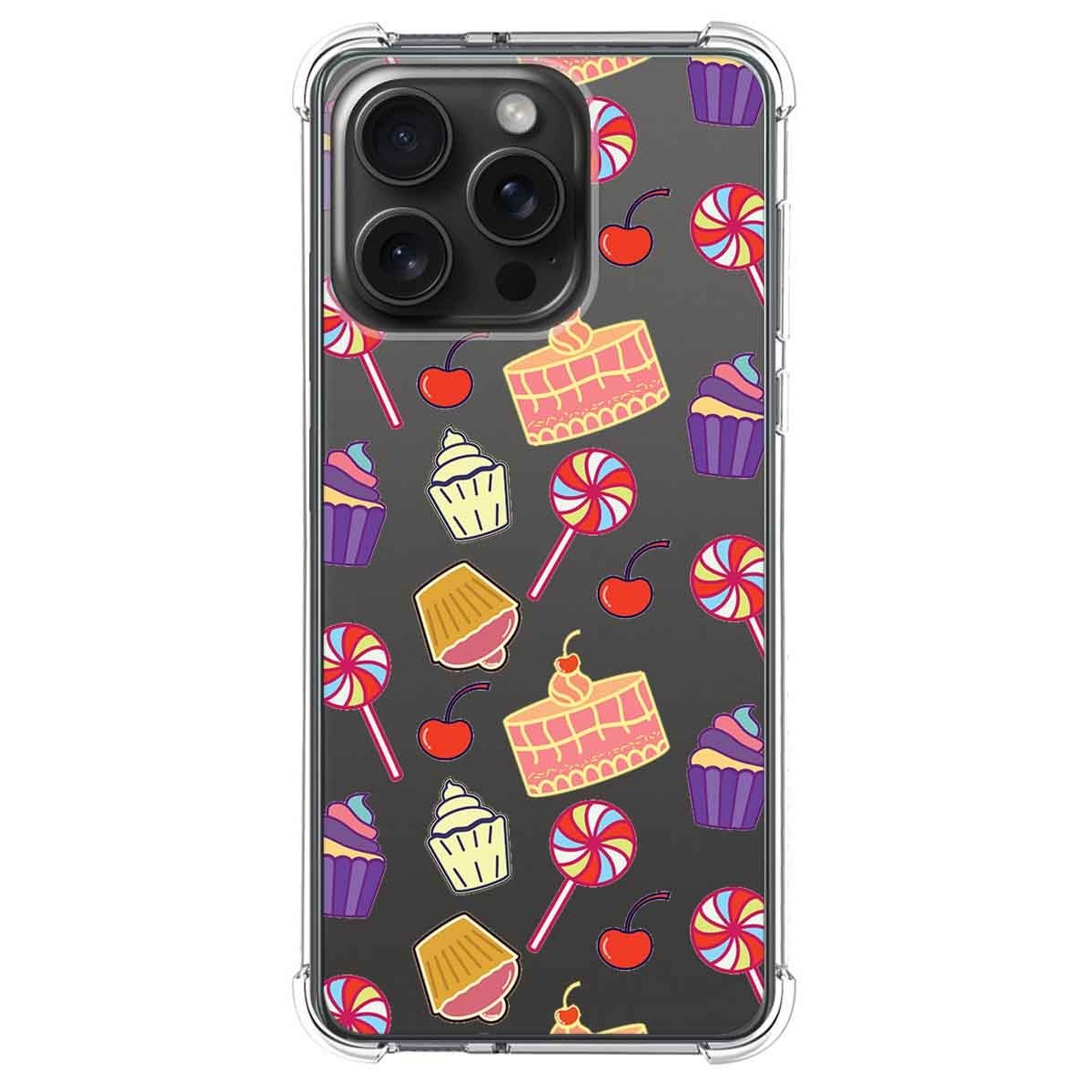 Funda Silicona Antigolpes compatible con IPhone 15 Pro Max (6.7) diseño Dulces 01 Dibujos