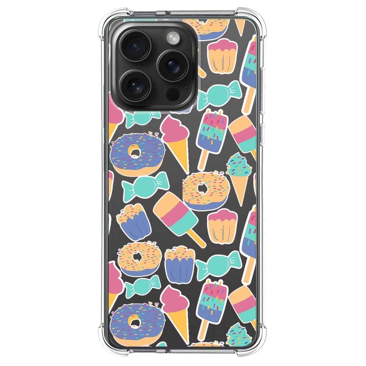 Funda Silicona Antigolpes compatible con IPhone 15 Pro Max (6.7) diseño Dulces 02 Dibujos