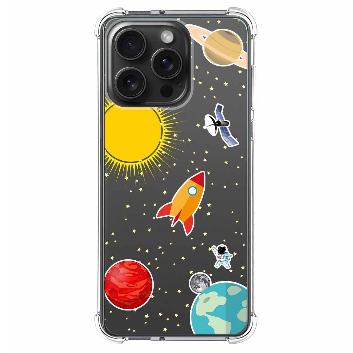 Funda Silicona Antigolpes compatible con IPhone 15 Pro Max (6.7) diseño Espacio Dibujos