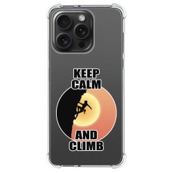 Funda Silicona Antigolpes compatible con IPhone 15 Pro Max (6.7) diseño Mujer Escalada Dibujos