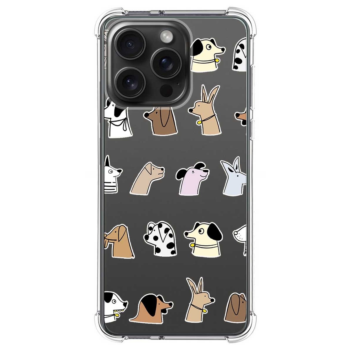 Funda Silicona Antigolpes compatible con IPhone 15 Pro Max (6.7) diseño Perros Dibujos