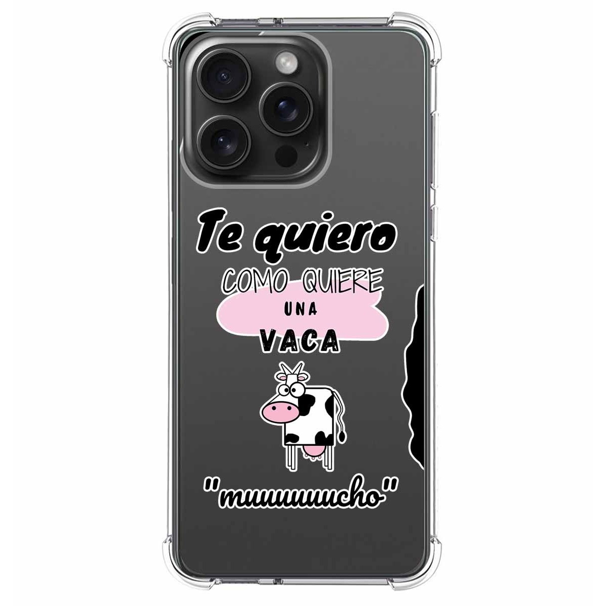 Funda Silicona Antigolpes compatible con IPhone 15 Pro Max (6.7) diseño Vaca Dibujos