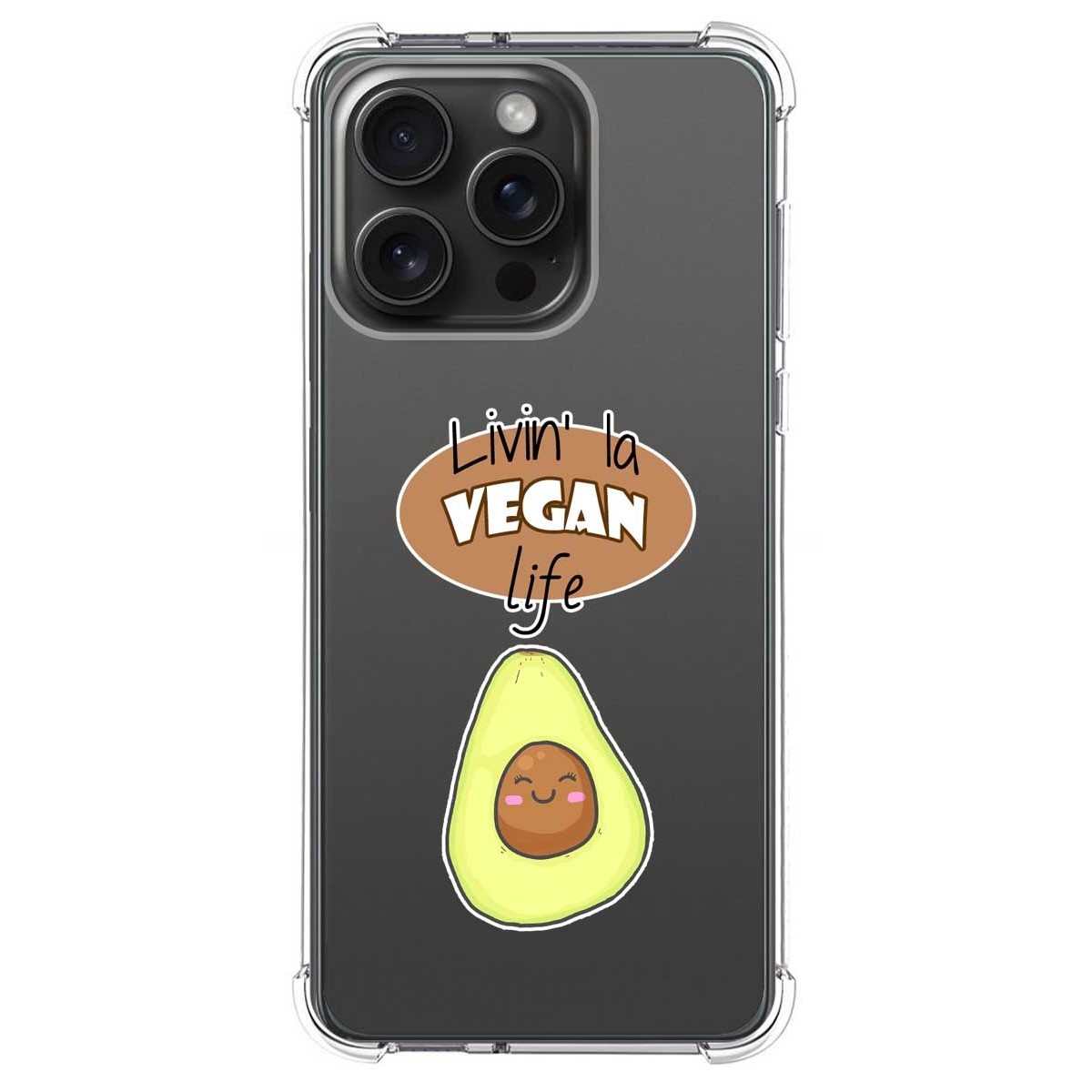 Funda Silicona Antigolpes compatible con IPhone 15 Pro Max (6.7) diseño Vegan Life Dibujos