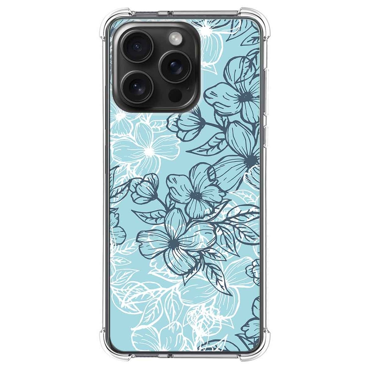 Funda Silicona Antigolpes compatible con IPhone 15 Pro Max (6.7) diseño Flores 03 Dibujos