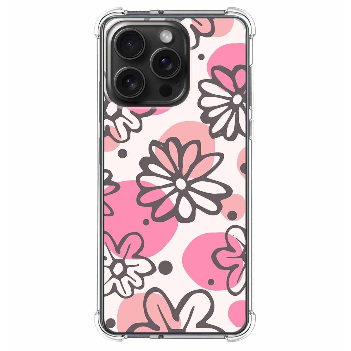 Funda Silicona Antigolpes compatible con IPhone 15 Pro Max (6.7) diseño Flores 09 Dibujos