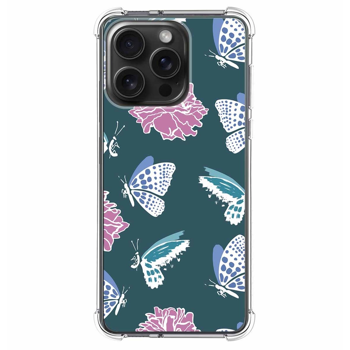 Funda Silicona Antigolpes compatible con IPhone 15 Pro Max (6.7) diseño Flores 10 Dibujos
