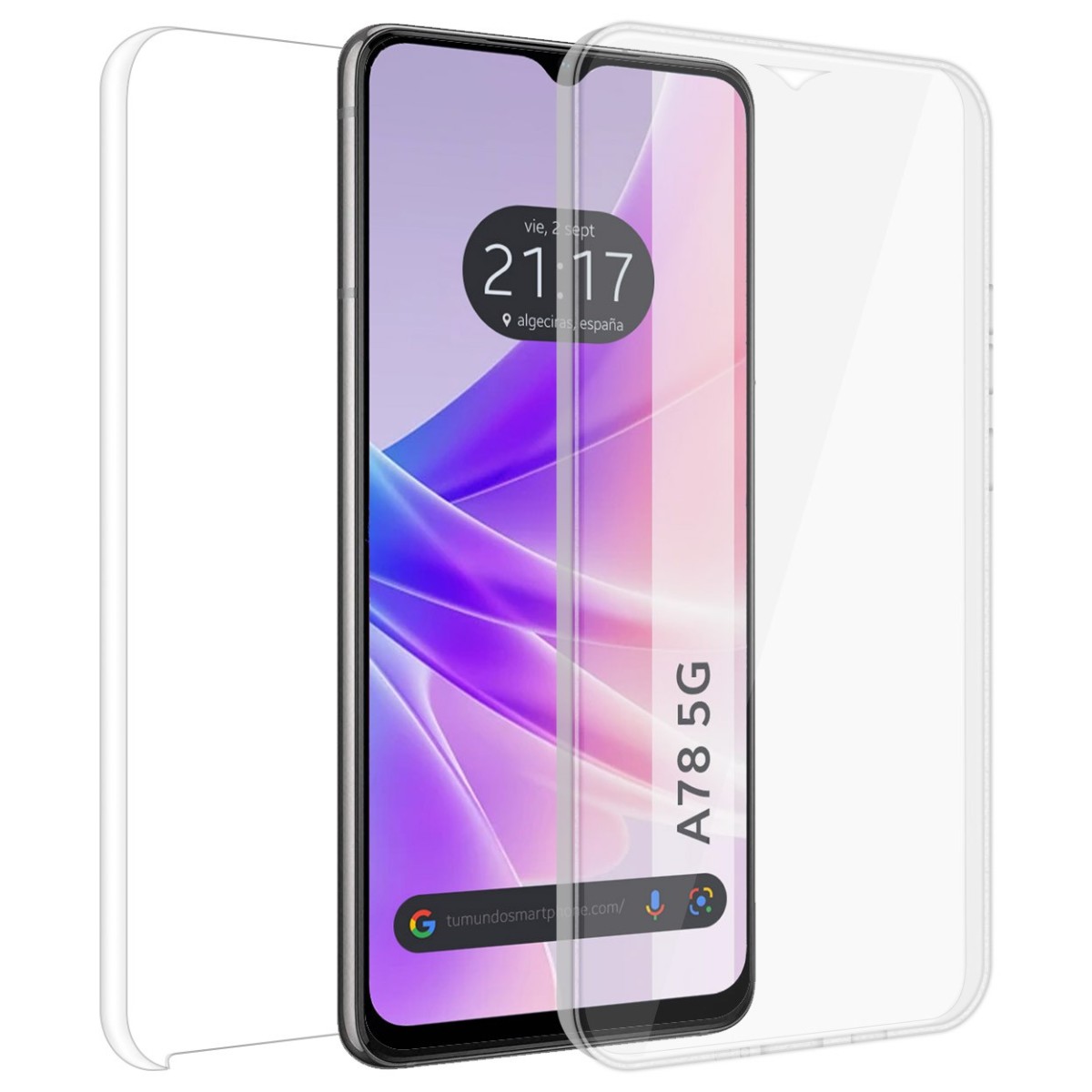 Funda Doble Transparente Pc + Tpu Full Body 360 para Oppo A78 5G