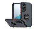 Funda Mate con Borde Negro y Anillo Giratorio 360 para Huawei Honor 90 Lite 5G