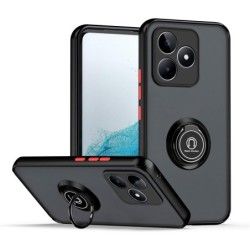 Funda Mate con Borde Negro y Anillo Giratorio 360 para Realme C53