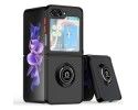 Funda Mate con Borde Negro y Anillo Giratorio 360 para Samsung Galaxy Z Flip 5 5G