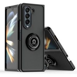 Funda Mate con Borde Negro y Anillo Giratorio 360 para Samsung Galaxy Z Fold 5 5G