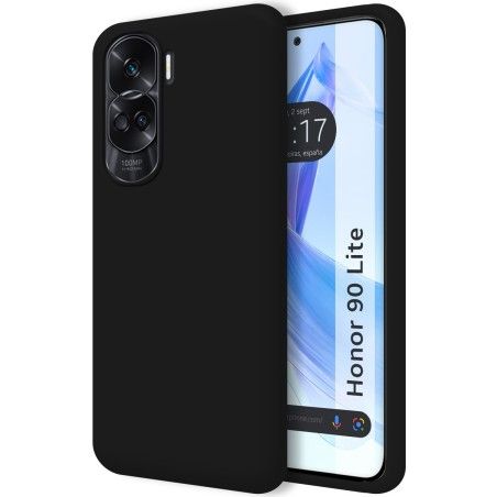 Funda Silicona Líquida Ultra Suave para Huawei Honor 90 5G color Negra