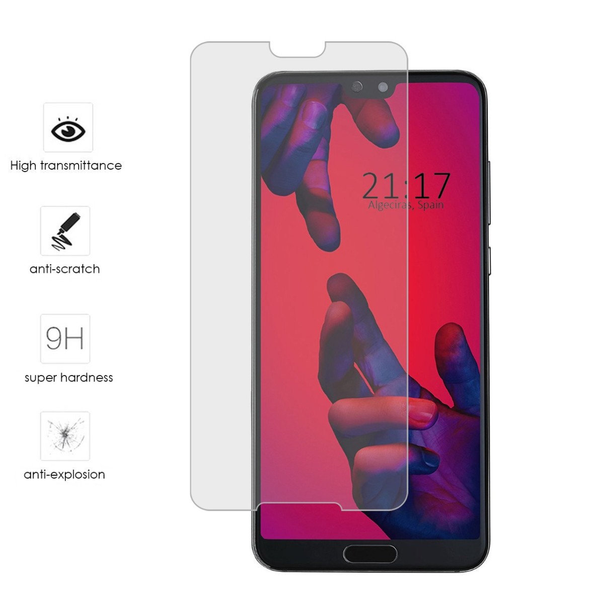 Protector Cristal Templado para Huawei P20 Pro Vidrio