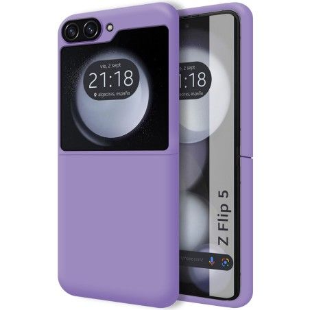 Funda Silicona Líquida Ultra Suave para Samsung Galaxy Z Flip 5 5G color Morada