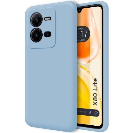 Funda Silicona Líquida Ultra Suave para Vivo X80 Lite 5G color Azul