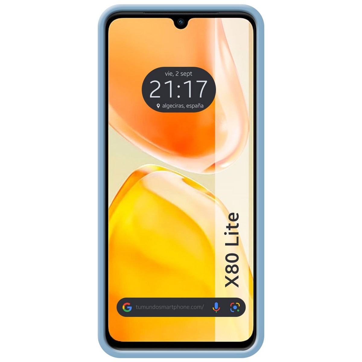 Funda Silicona Líquida Ultra Suave para Vivo X80 Lite 5G color Azul